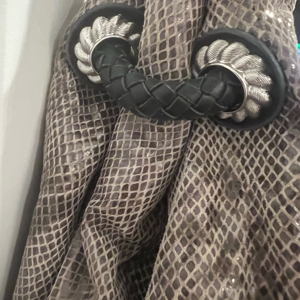 Judith Ripka Python Embossed Leather Brown/ Silve… - image 3